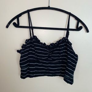 Cropped tank top, strappy adjustable straps